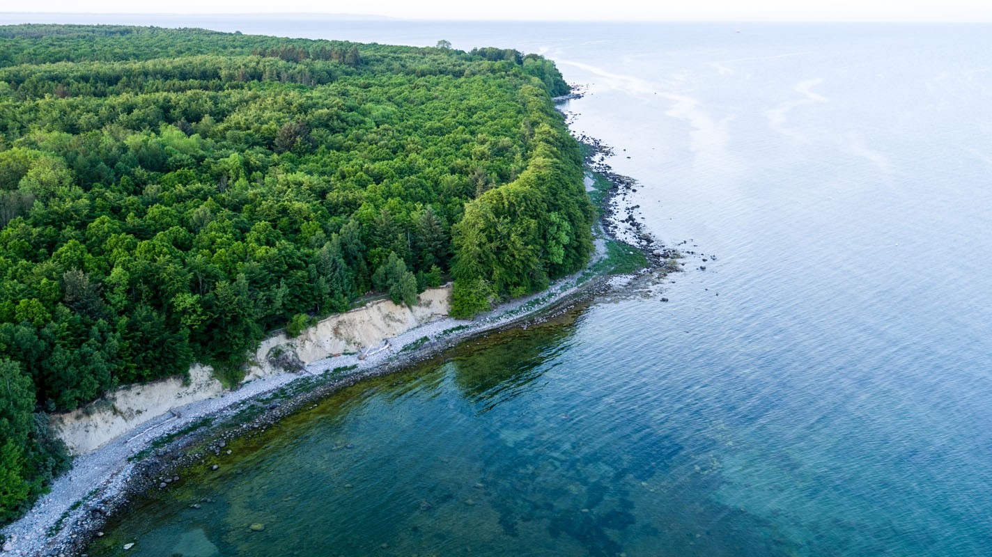 Luftbild der Hesnæsküste